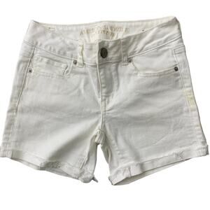 White Denim Jean Shorts American Eagle Stretch Size 0